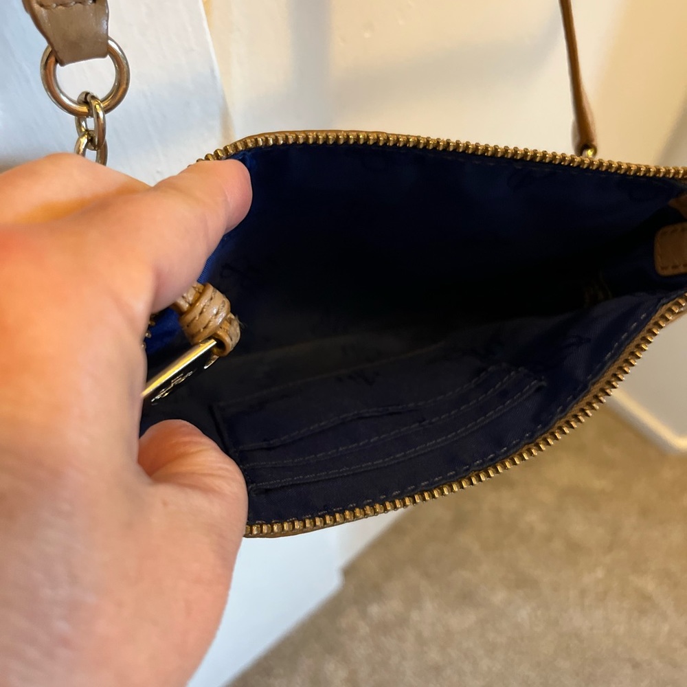 Cole Haan Women’s Crossbody Bag Beige, Small 8”w x 5”h x 1.5”d, Gold Hardware - Picture 7 of 10